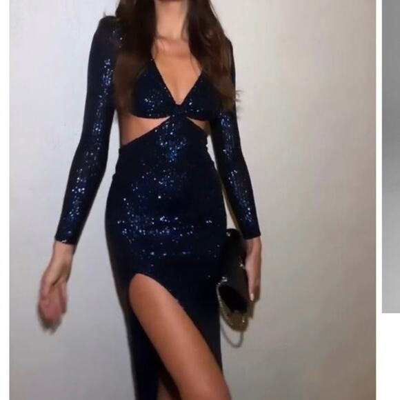 NOOKIE SEQUIN JEWEL GOWN - SAPPHIRE - Picture 4 of 10